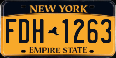 NY license plate FDH1263