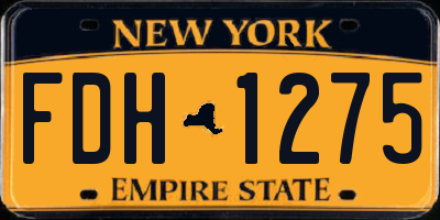 NY license plate FDH1275