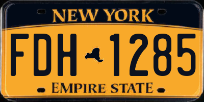NY license plate FDH1285
