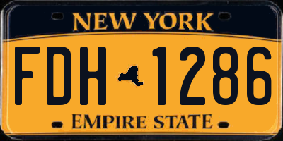 NY license plate FDH1286