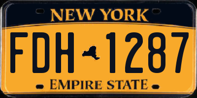 NY license plate FDH1287