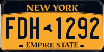 NY license plate FDH1292