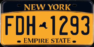 NY license plate FDH1293