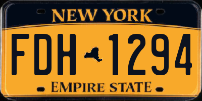 NY license plate FDH1294