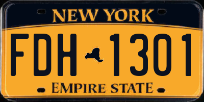 NY license plate FDH1301