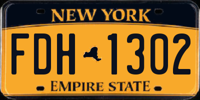 NY license plate FDH1302