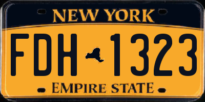 NY license plate FDH1323