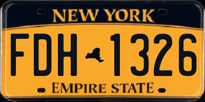 NY license plate FDH1326