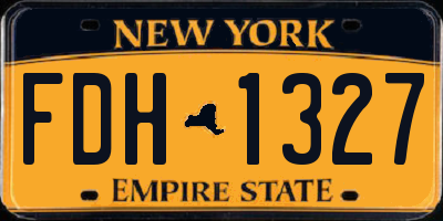 NY license plate FDH1327