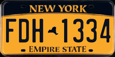 NY license plate FDH1334
