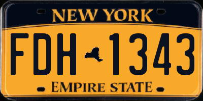 NY license plate FDH1343