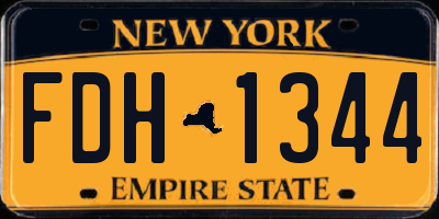 NY license plate FDH1344