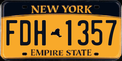 NY license plate FDH1357