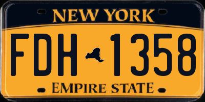 NY license plate FDH1358