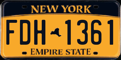NY license plate FDH1361