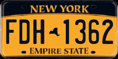 NY license plate FDH1362