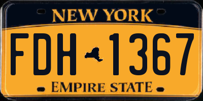 NY license plate FDH1367