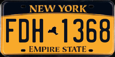 NY license plate FDH1368