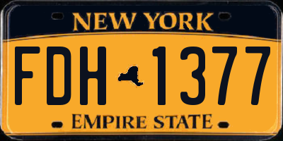 NY license plate FDH1377