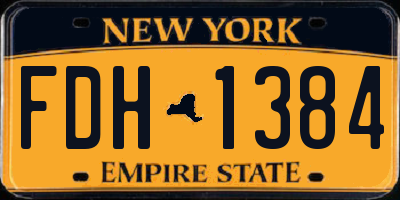 NY license plate FDH1384