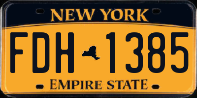 NY license plate FDH1385