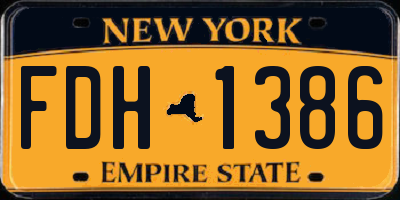 NY license plate FDH1386