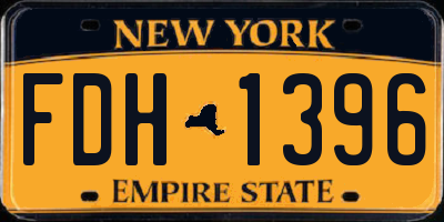 NY license plate FDH1396