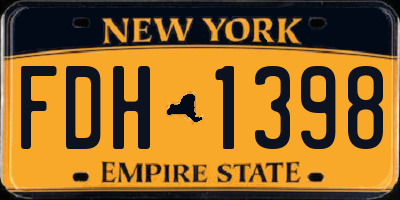 NY license plate FDH1398