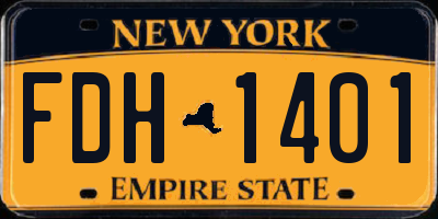 NY license plate FDH1401