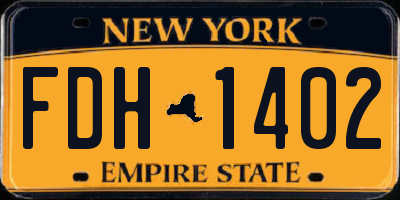 NY license plate FDH1402