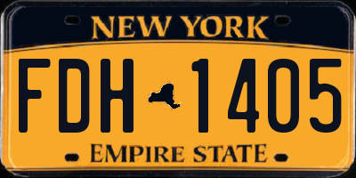 NY license plate FDH1405