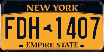 NY license plate FDH1407