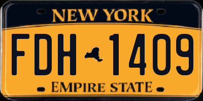 NY license plate FDH1409