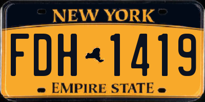 NY license plate FDH1419