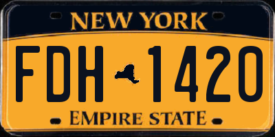 NY license plate FDH1420