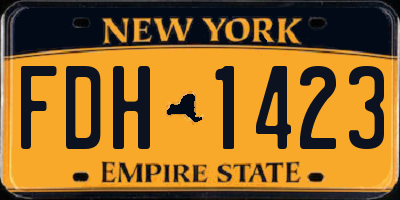 NY license plate FDH1423