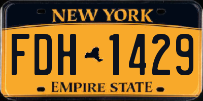 NY license plate FDH1429