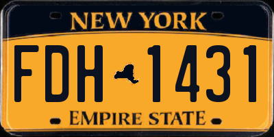 NY license plate FDH1431