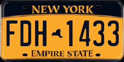 NY license plate FDH1433