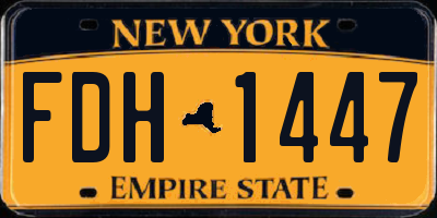 NY license plate FDH1447