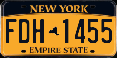 NY license plate FDH1455