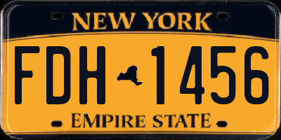 NY license plate FDH1456
