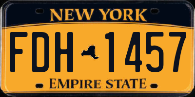 NY license plate FDH1457