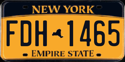 NY license plate FDH1465
