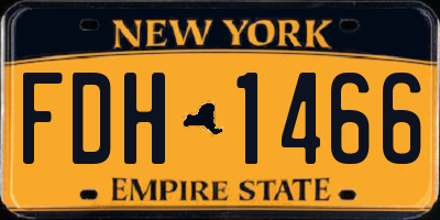 NY license plate FDH1466