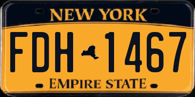 NY license plate FDH1467