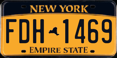 NY license plate FDH1469