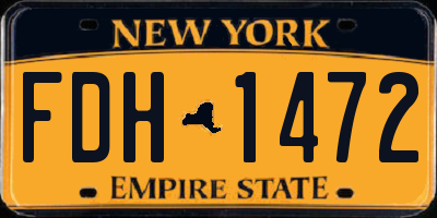 NY license plate FDH1472