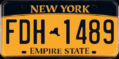NY license plate FDH1489