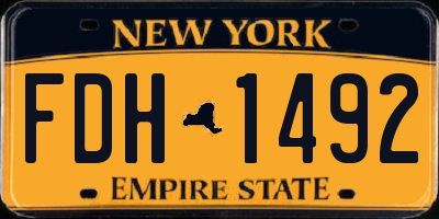 NY license plate FDH1492